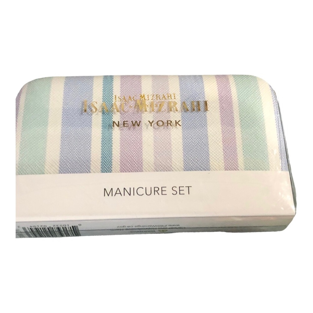 Isaac Mizrahi cute pastel striped 6pc Manicure Set new